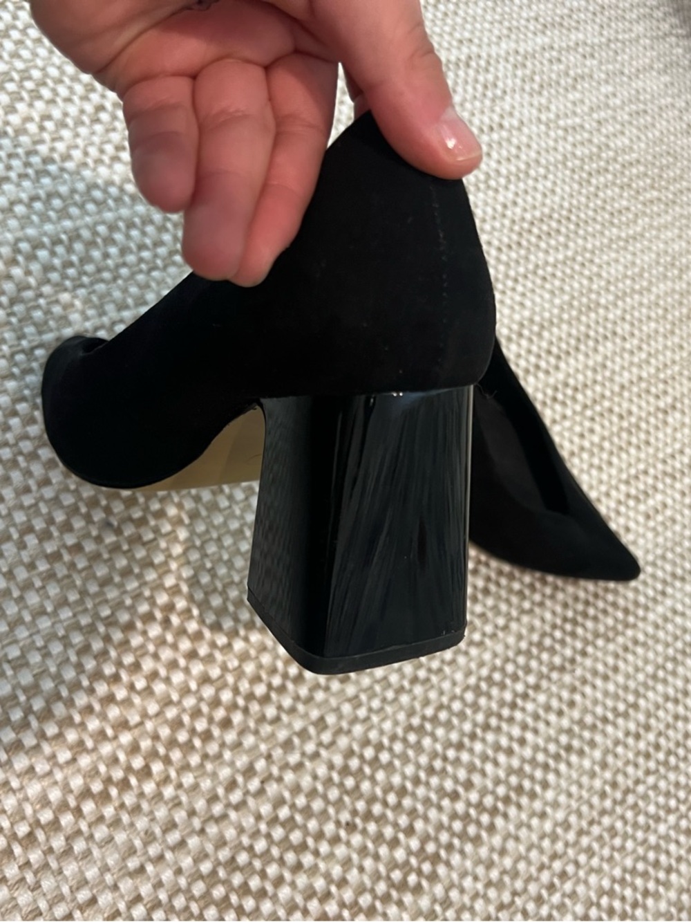 Black Suede Block Heel Pumps - Women's Elegant Court Shoe